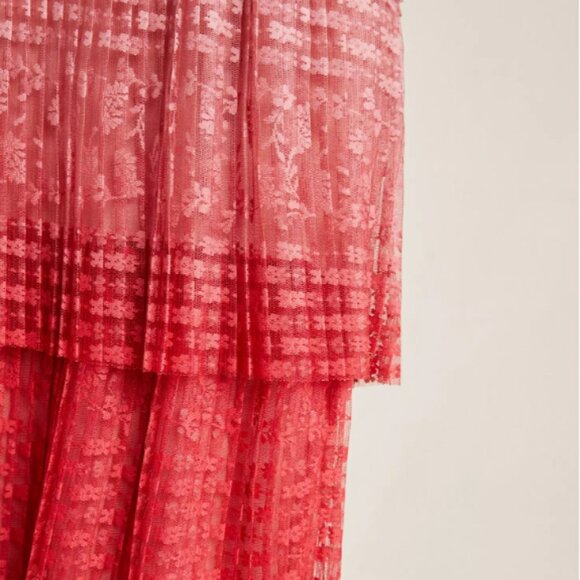 Maeve by Anthropologie Brighton Tiered Midi Skirt Ombre Lace Boho Fairycore Sz 6 - Picture 3 of 8